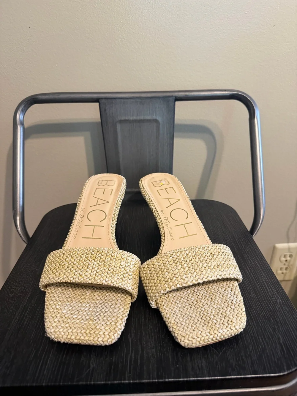Beach by Matisse Capricorn Raffia Kitten Heel Slides Size 9